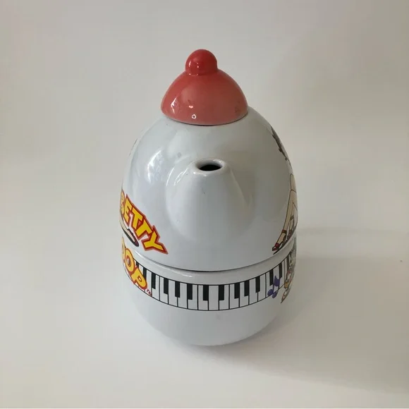 VINTAGE | 1998 BETTY BOOP CARTOON TEA-4-ONE 18 OZ POT & MUG SET Pink Top - Picture 3 of 10